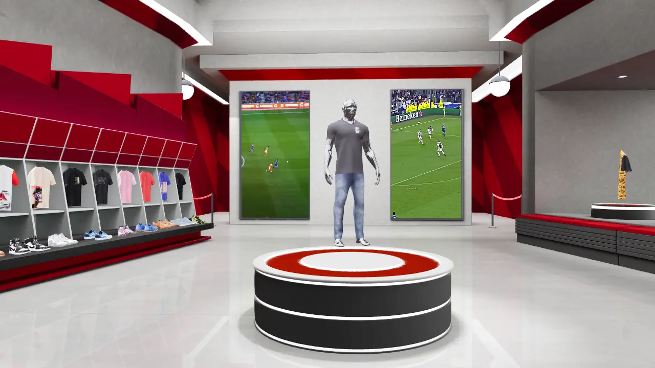 Goalrush sports showroom with sneakers open in the product panel